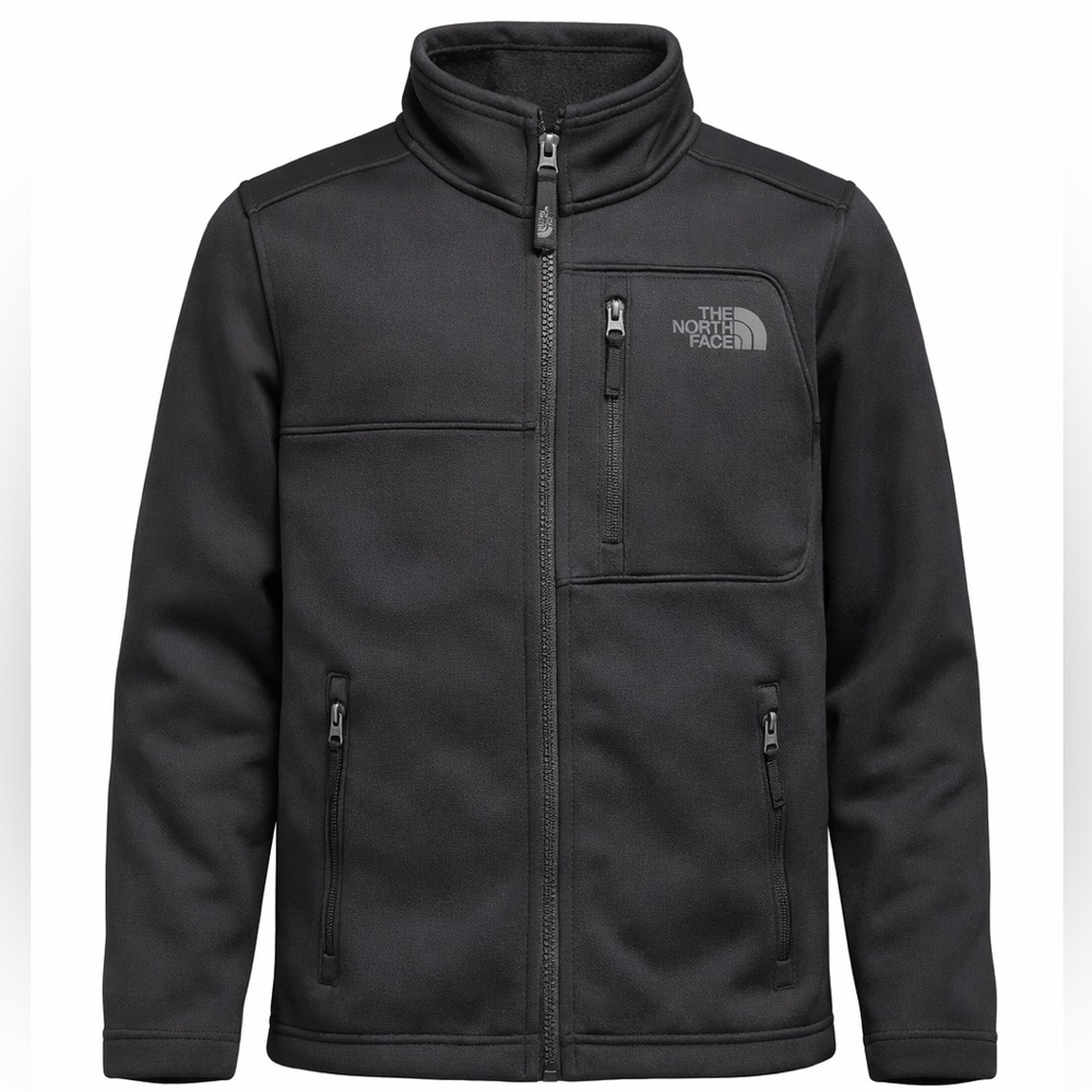 The North Face Apex Riser Youth Black WindWall Soft Shell Jacket Size M (10-12)